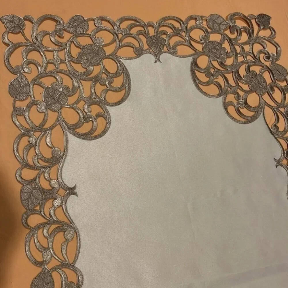 52” x 15” Cutout Embroidery Table Runner NEW